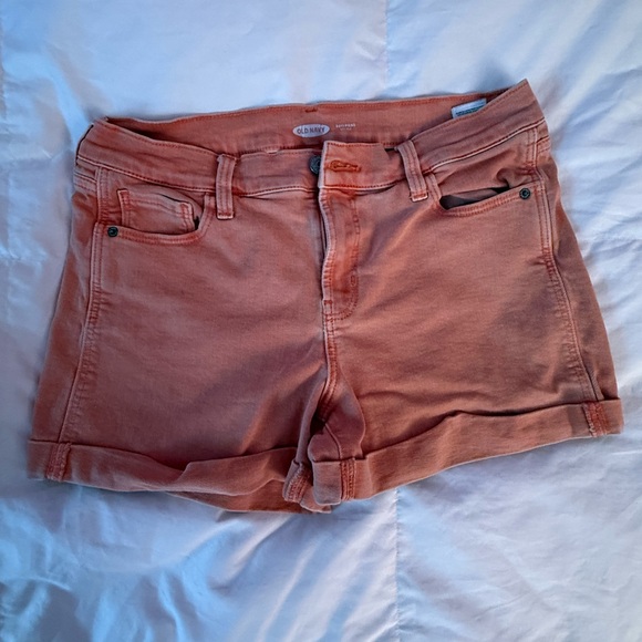 Old Navy Pants - Old Navy Coral Denim Roll-Hem Shorts